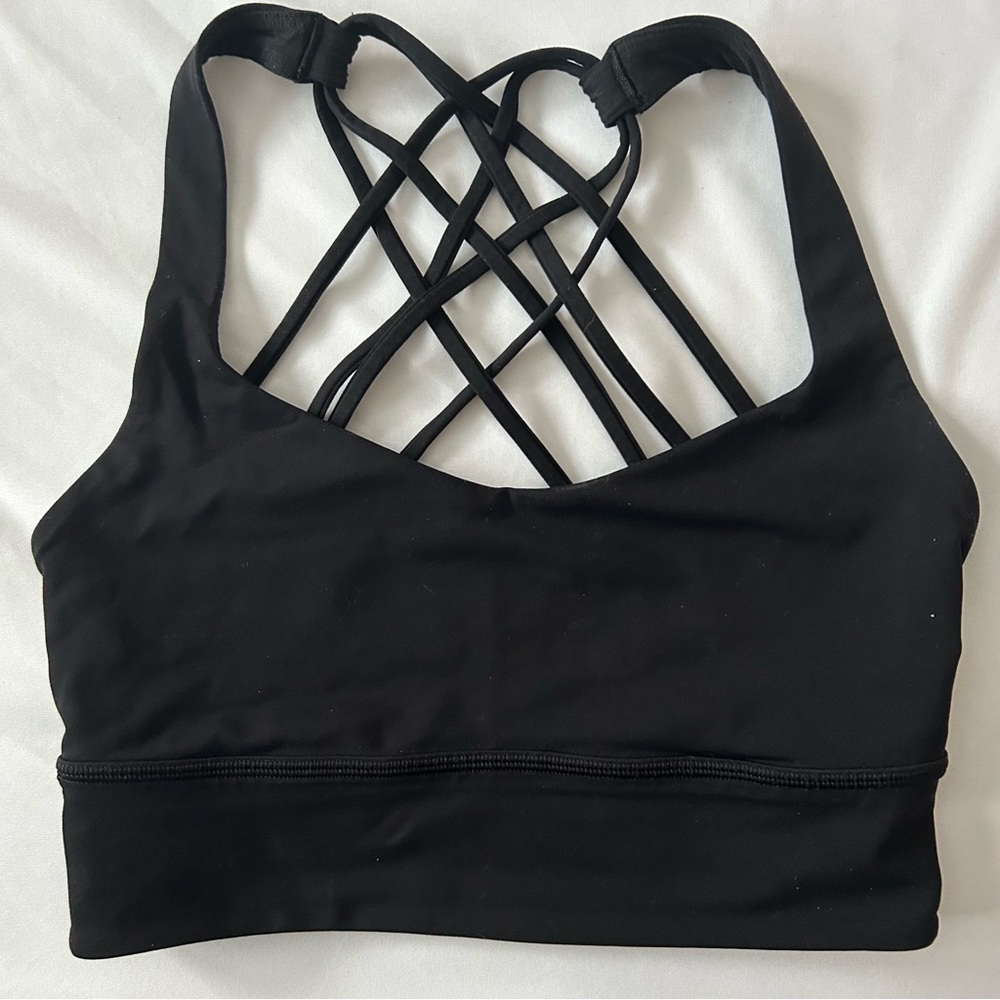 Lululemon Long Line Free To Be Wild Black Bra Size 4